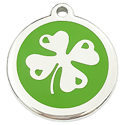 Stainless Steel Lucky Cover green Tag -Pet ID Tag-Pet Tag-FulgorDesign